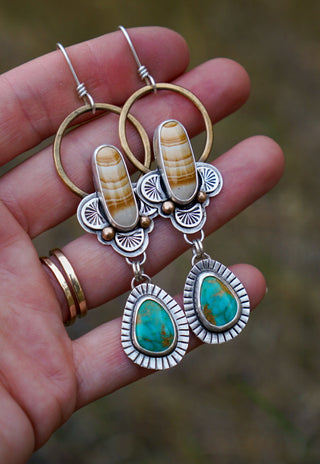 Sally Earrings- Turquoise + MT Wonderstone
