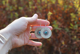 Guiding Star Earrings- Brass + Turquoise