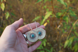 Guiding Star Earrings- Brass + Turquoise