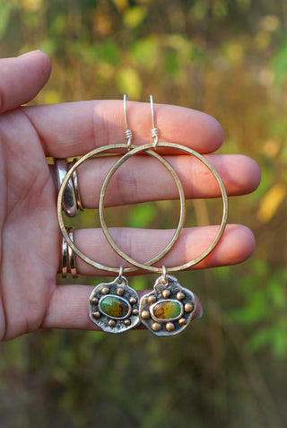 Cortona Hoops- Green Turquoise