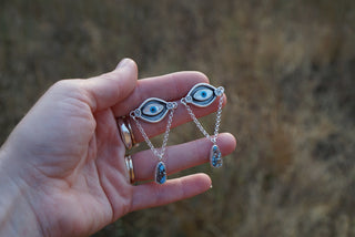 Teary Eyed Post Earrings- Inlayed Mother of Pearl