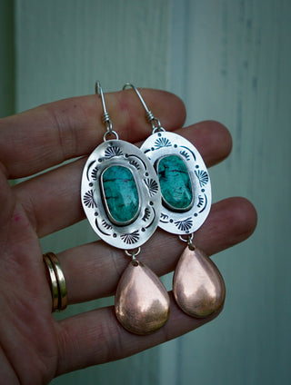 Out West Earrings- Turquoise (Large Stone)