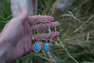Plain Jane Hoops- Sonoran Gem Turquoise