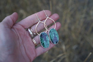 Venus Earrings- Ruby Zoisite