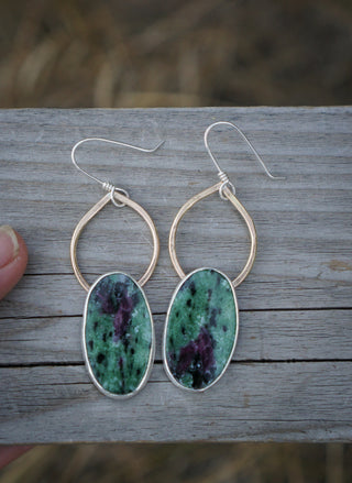 Venus Earrings- Ruby Zoisite