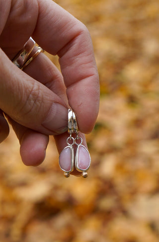 Little Minis Huggie Hoops- Pink Opal