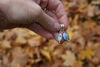 Little Minis Huggie Hoops- Lavender Turquoise