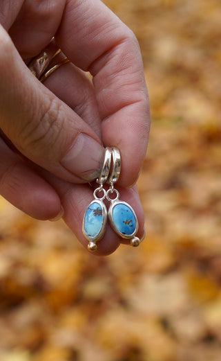 Little Minis Huggie Hoops- Lavender Turquoise