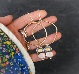 Rhode Hoops- Mother of Pearl + Ethiopian Opal