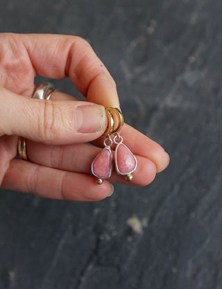 Little Minis Huggie Hoops- Pink Opal