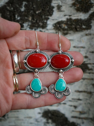 Southwest Earrings- Rosarita + Turquoise