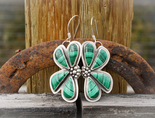 Wild Bloom Earrings- Malachite