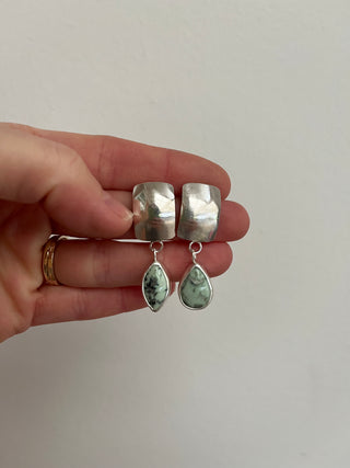 Dome Post Earrings- Emerald Basin Variscite