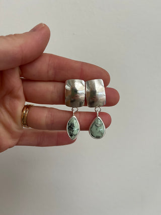 Dome Post Earrings- Emerald Basin Variscite