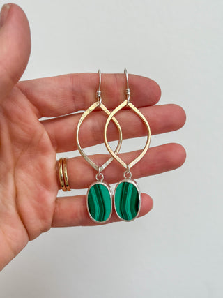 Venus Earrings- Malachite