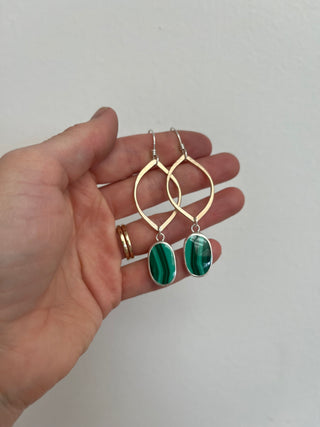 Venus Earrings- Malachite