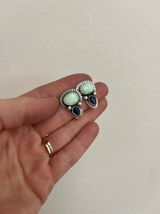 Desert Bloom Posts- Paloma Variscite + Lapis Lazuli