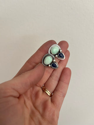 Desert Bloom Posts- Paloma Variscite + Lapis Lazuli