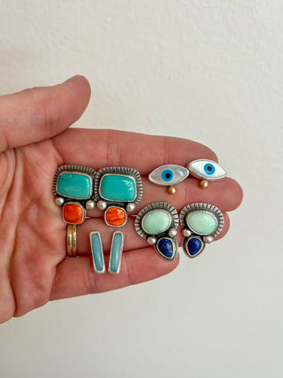 Desert Bloom Posts- Paloma Variscite + Lapis Lazuli