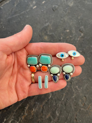 Desert Bloom Posts- Turquoise + Spiny Oyster Shell