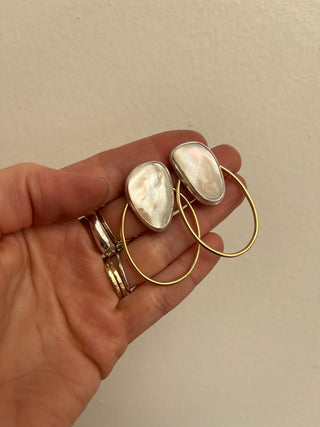 Rosalia Post Earrings- Mother of Pearl