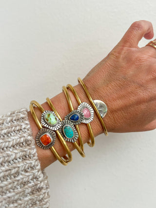 Little Stone Relic Cuff- Spiny Oyster Shell