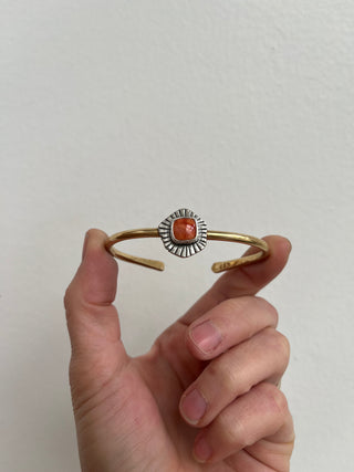 Little Stone Relic Cuff- Spiny Oyster Shell