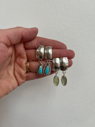 Dome Post Earrings- Prehnite