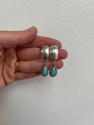 Dome Post Earrings- Turquoise