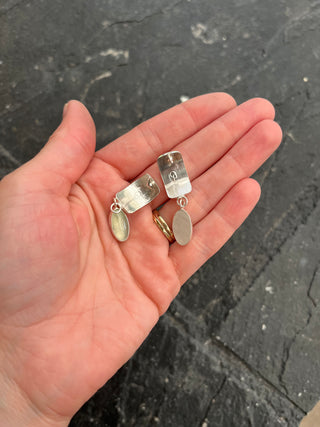 Dome Post Earrings- Prehnite