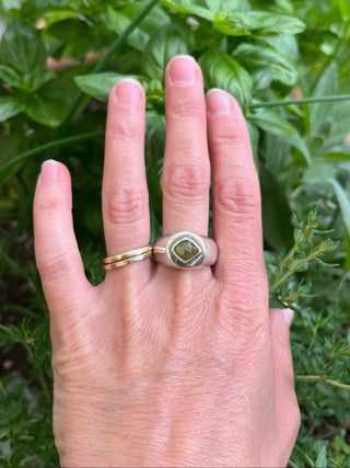 Round Signet- Vesuvianite Size 8.25