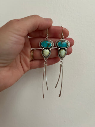 Sprite Earrings- Turquoise + Palomino Variscite