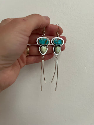 Sprite Earrings- Turquoise + Palomino Variscite