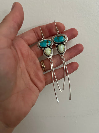 Sprite Earrings- Turquoise + Palomino Variscite