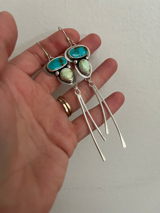 Sprite Earrings- Turquoise + Palomino Variscite
