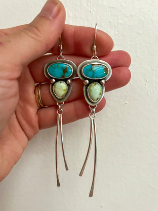 Sprite Earrings- Turquoise + Palomino Variscite