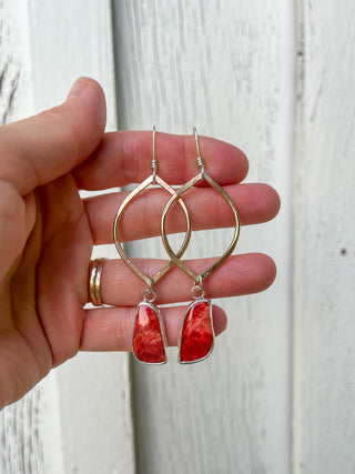 Venus Earrings- Red Spiny Oyster Shell