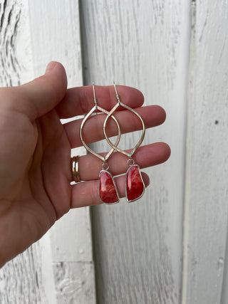 Venus Earrings- Red Spiny Oyster Shell