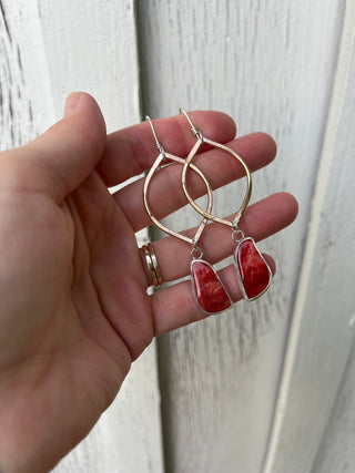 Venus Earrings- Red Spiny Oyster Shell