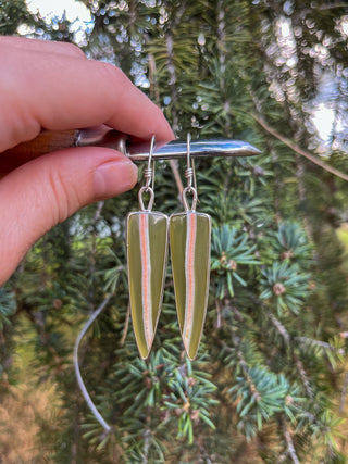 On Point Earrings- Green Onyx