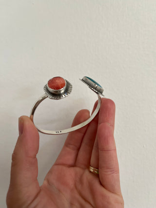 Space Between Cuff- Turquoise + Spiny Oyster Shell (Medium)