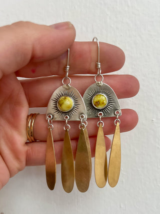 Sunrise Earrings- Palomino Variscite