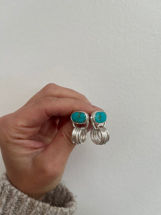 Roller Post Earrings- Silver