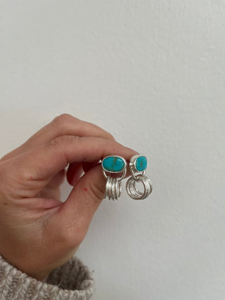 Roller Post Earrings- Silver