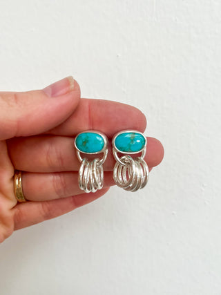 Roller Post Earrings- Silver