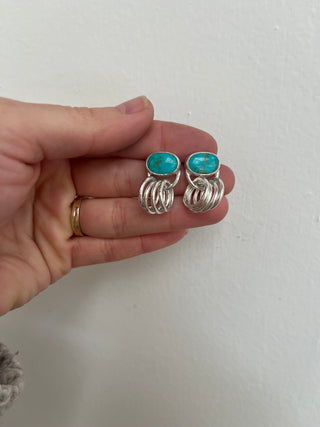 Roller Post Earrings- Silver