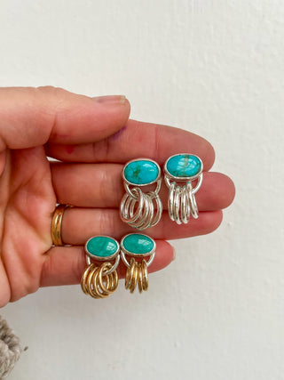 Roller Post Earrings- Silver