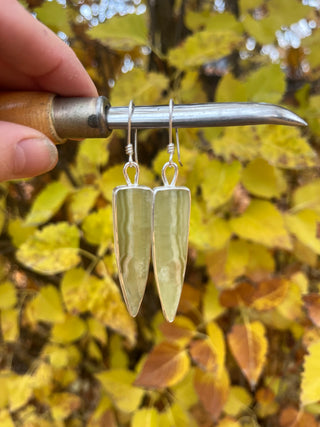 On Point Earrings- Green Calcite