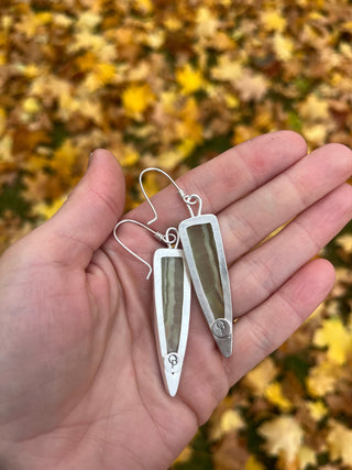 On Point Earrings- Green Calcite