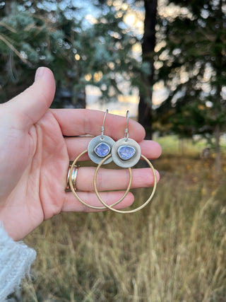Cold Moon Hoops - Tanzanite